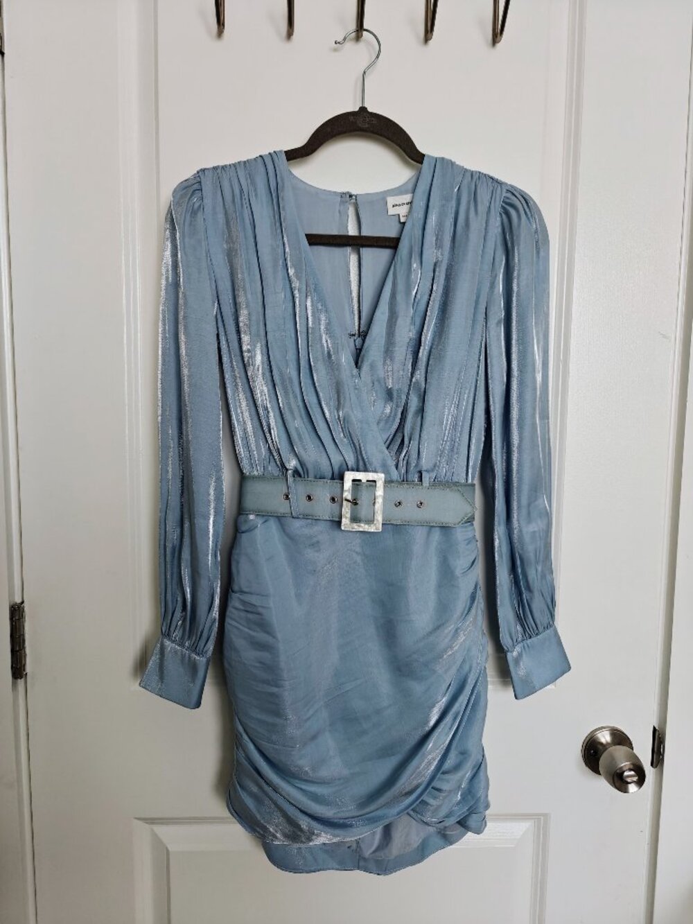 Song of Style REVOLVE Baby Light Blue Tucker Mini Dress
